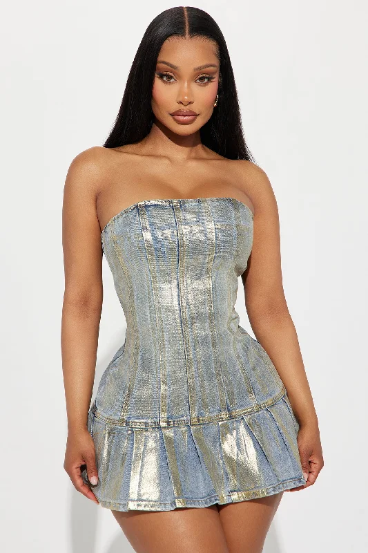 Becca Denim Mini Dress - Light Blue