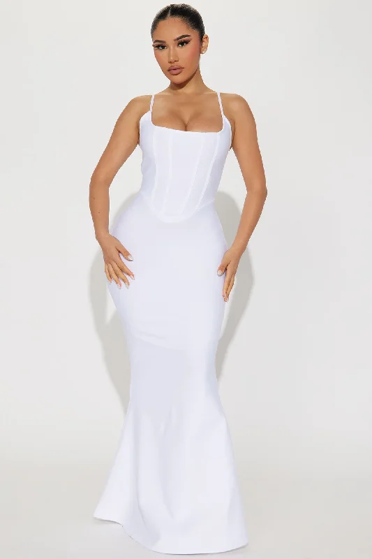 Brenda Bandage Maxi Dress - White