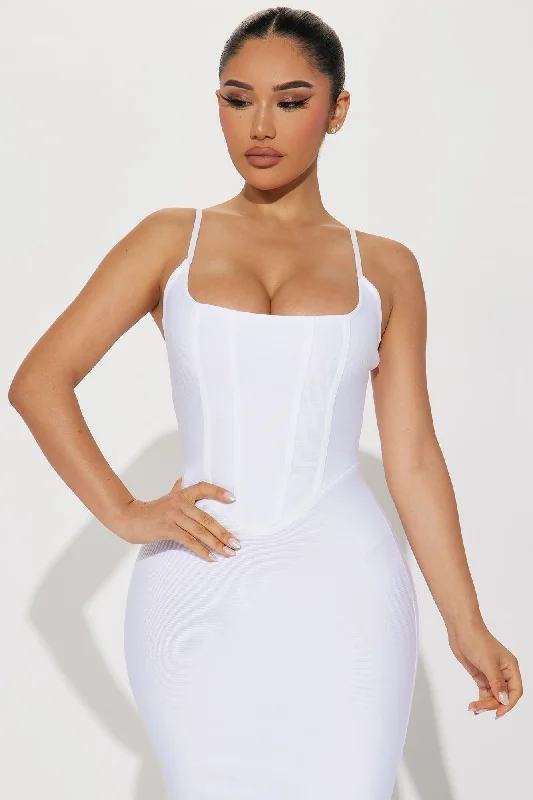 Brenda Bandage Maxi Dress - White