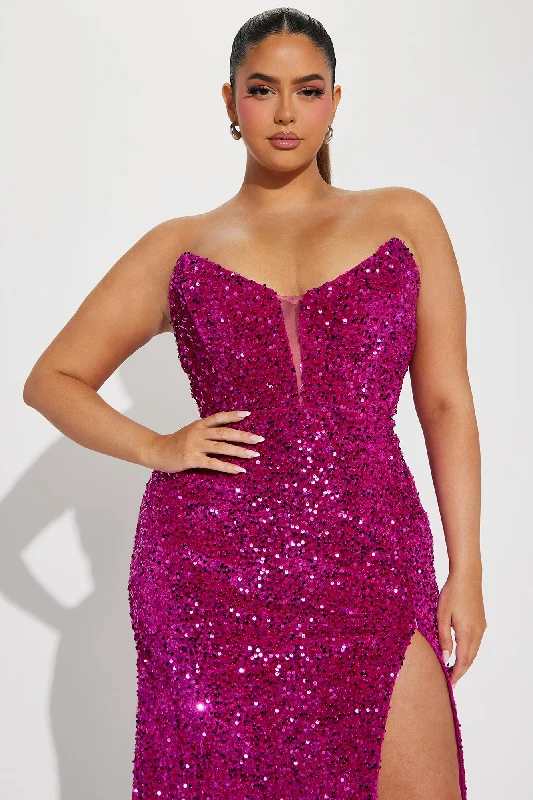 Genesis Sequin Maxi Dress - Magenta