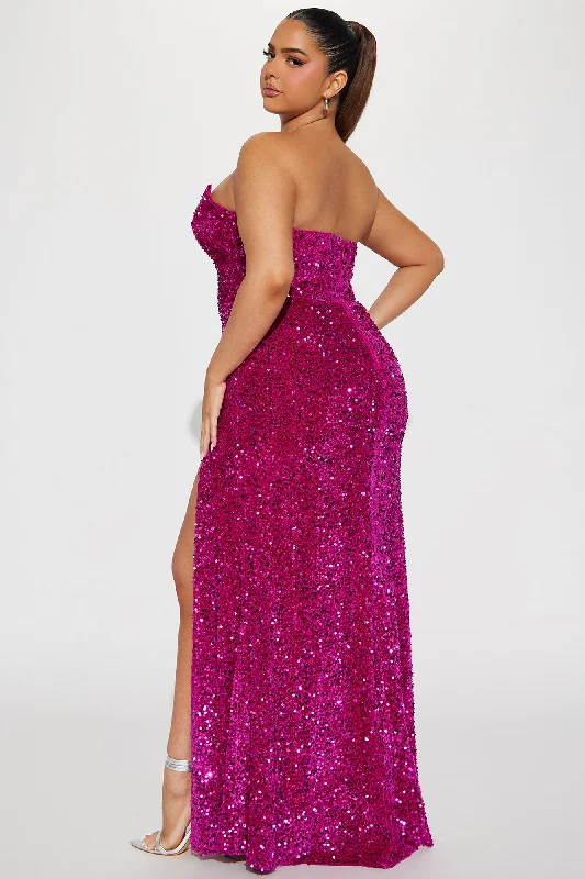 Genesis Sequin Maxi Dress - Magenta