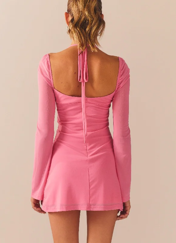 Make A Move Mesh Mini Dress - Amplify Pink