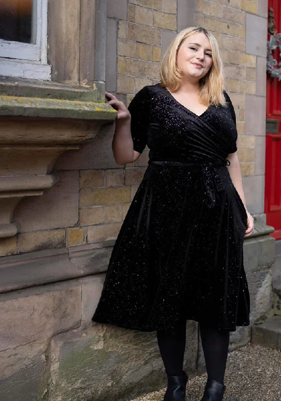 Pixie Black & Multicoloured Sparkle Swing Dress