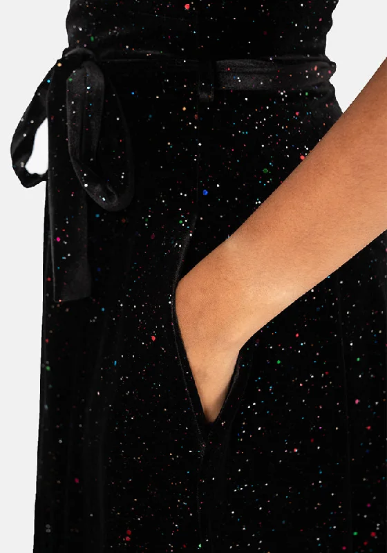 Pixie Black & Multicoloured Sparkle Swing Dress