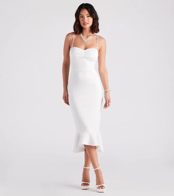 Aleah Formal Trumpet Hem Midi Dress