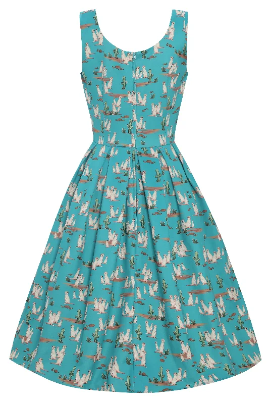 Amanda Turquoise Meerkat Swing Dress