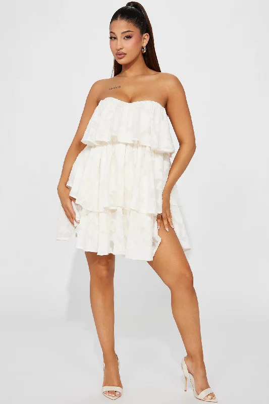 Amara Chiffon Mini Dress - Cream