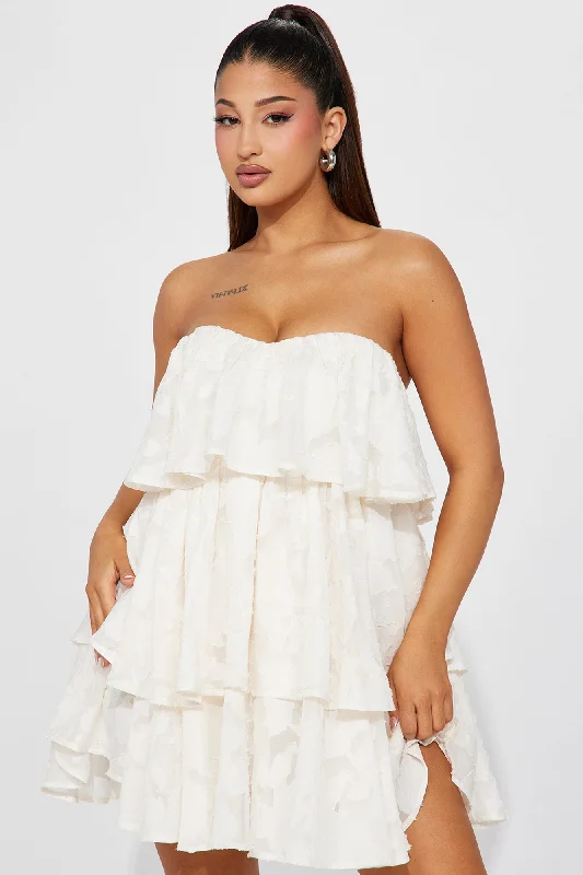 Amara Chiffon Mini Dress - Cream