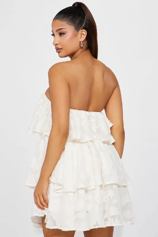 Amara Chiffon Mini Dress - Cream