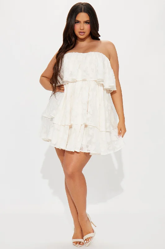 Amara Chiffon Mini Dress - Cream