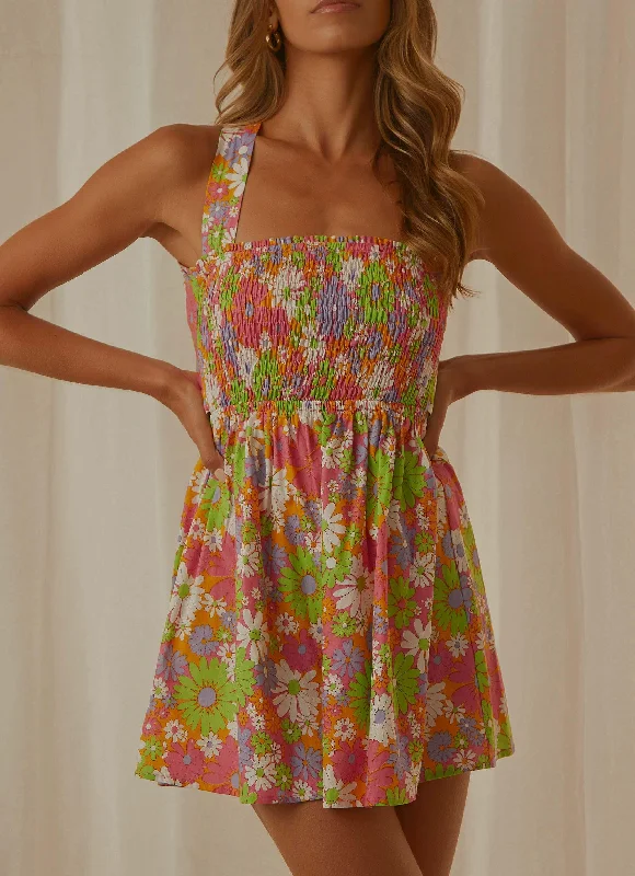 European Towns Mini Dress - 70s Floral