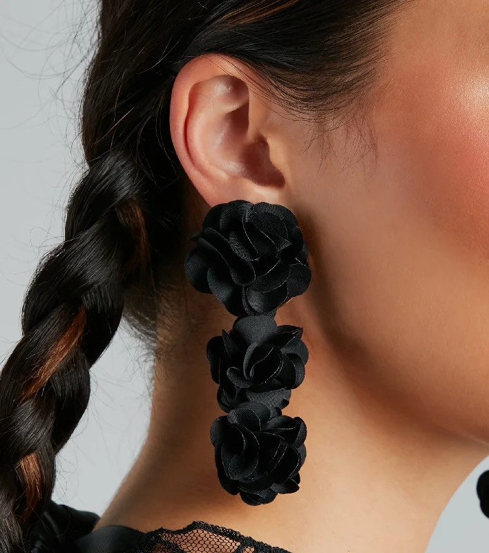 Hello Gorgeous Floral Dangly Earrings