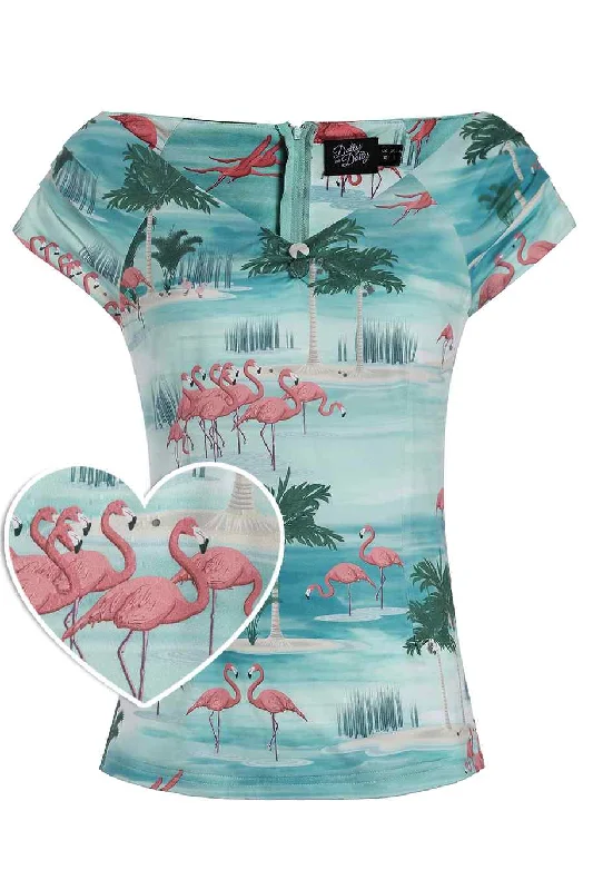 Lilian Off Shoulder Flamingo Top