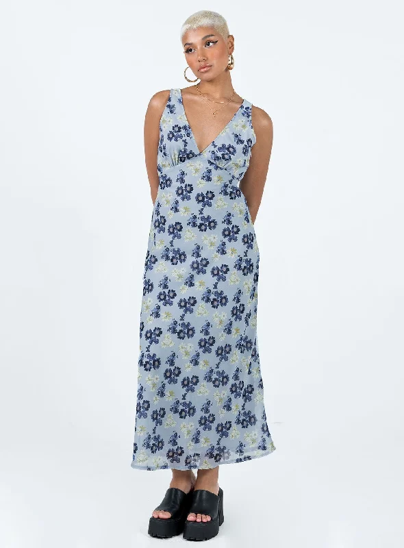 Nellie Maxi Dress Blue Floral