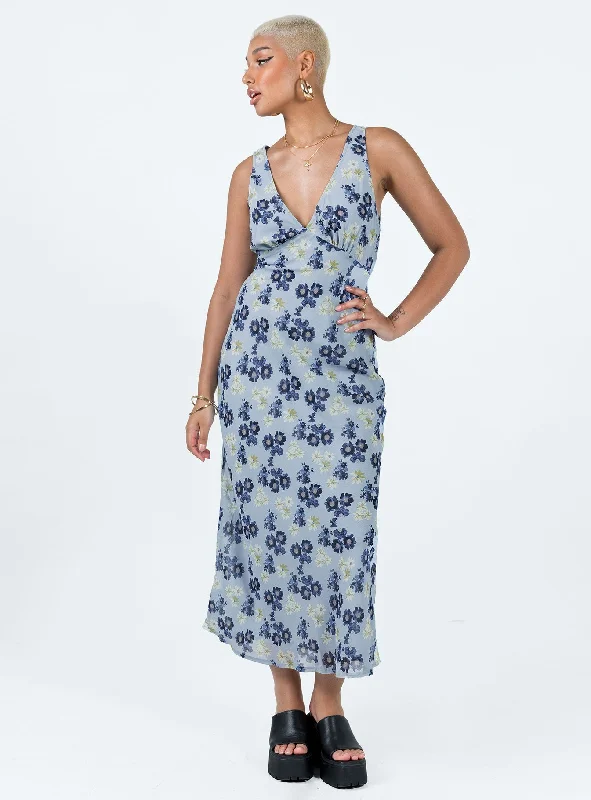 Nellie Maxi Dress Blue Floral