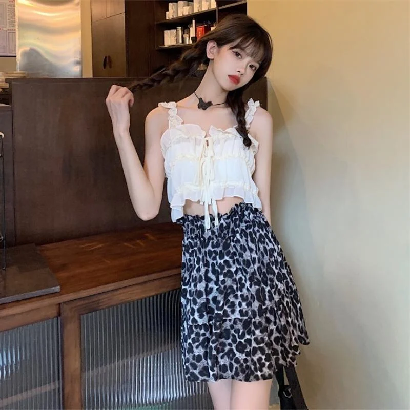 Women's Kawaii Ruffles Crop Tops