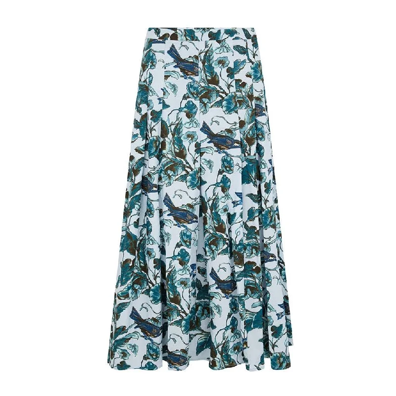 Zeller Morning Glory Bird Midi Skirt