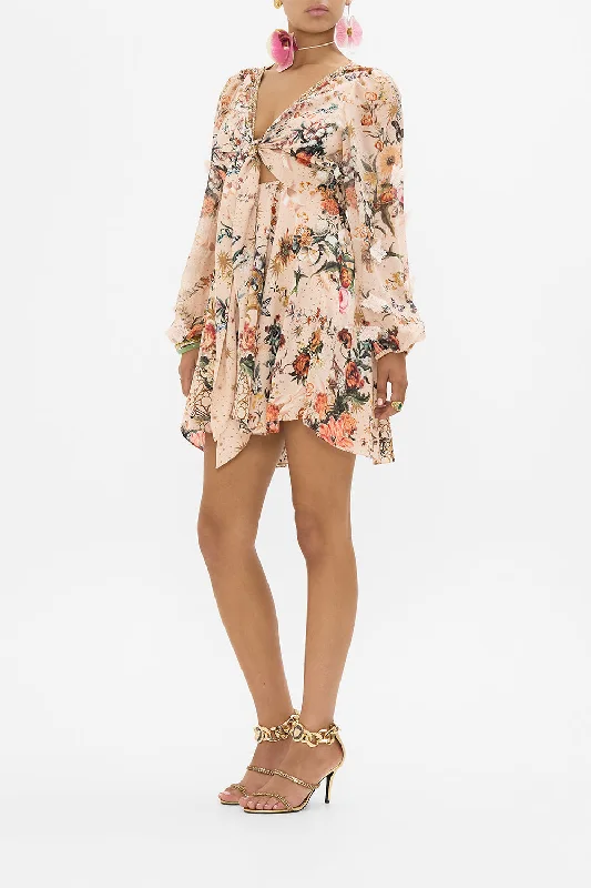 SHORT WRAP TIE DRESS ROSE GARDEN REVOLUTION