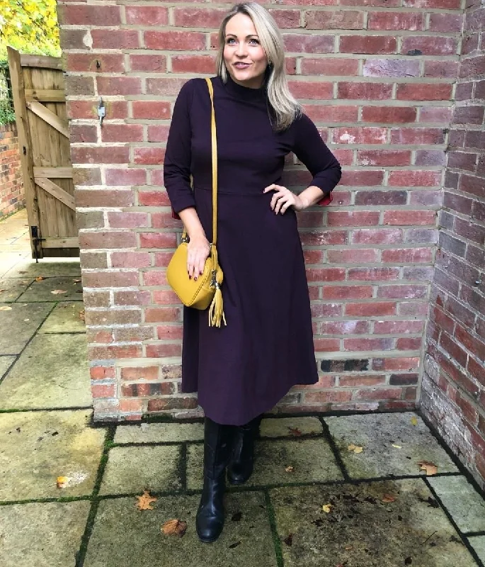 Aubergine Nerissa Fit & Flare Dress