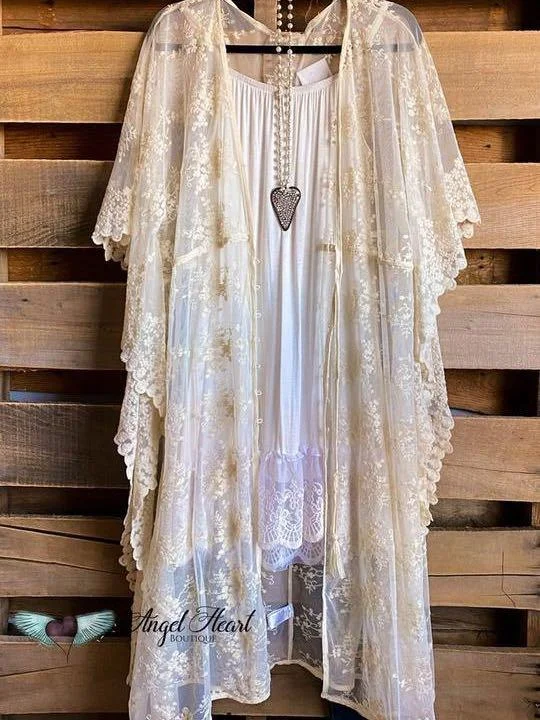 Beauty In Detail Lace Kimono - Natural for Women