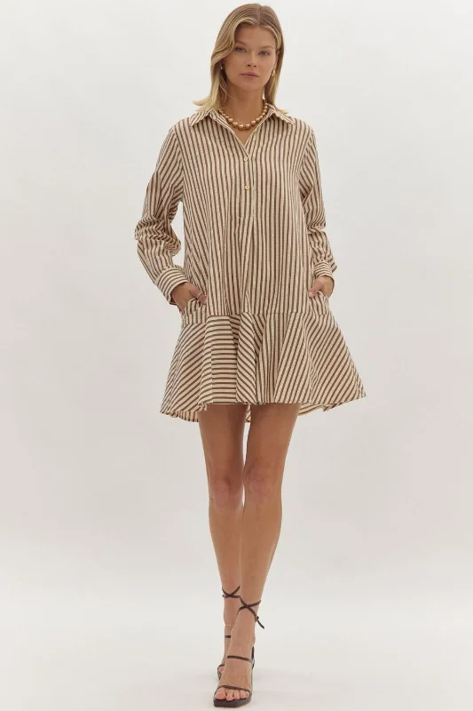 Bella Stripe Button Up Mini Dress