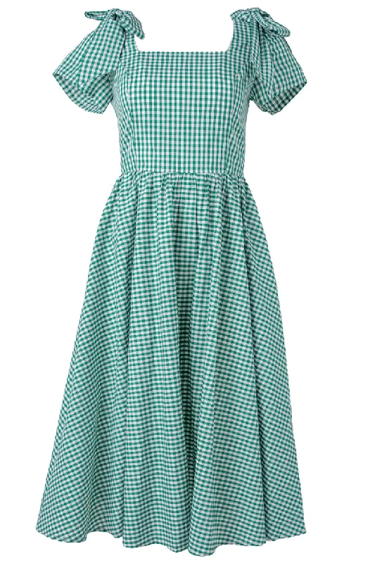 Blakely Dress in Green Gingham