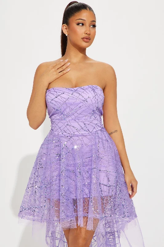 Carolina Glitter Mini Dress - Lavender