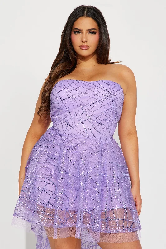 Carolina Glitter Mini Dress - Lavender