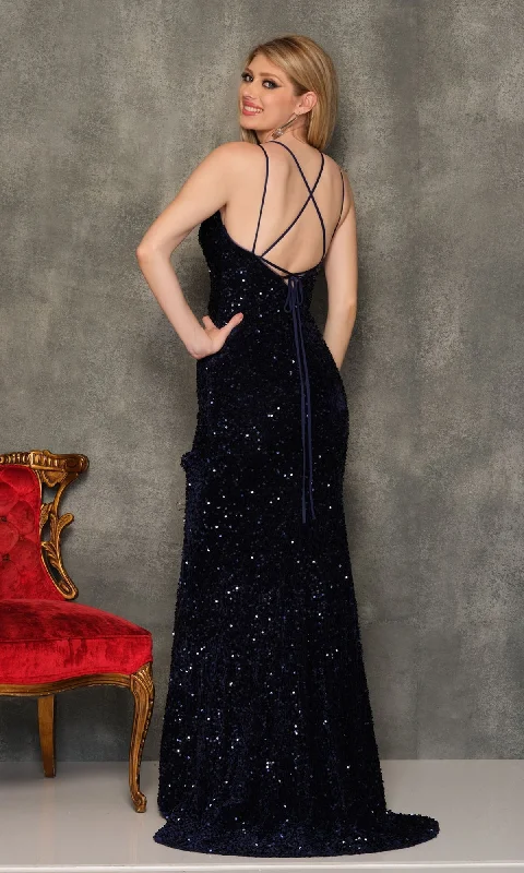 Dave & Johnny Floor-Length Sequin Prom Dress