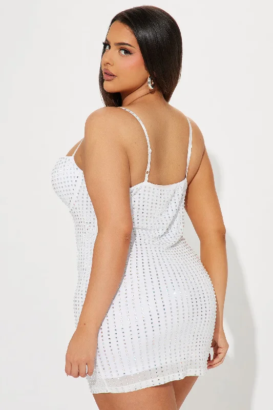 Ella Embellished Mini Dress - White