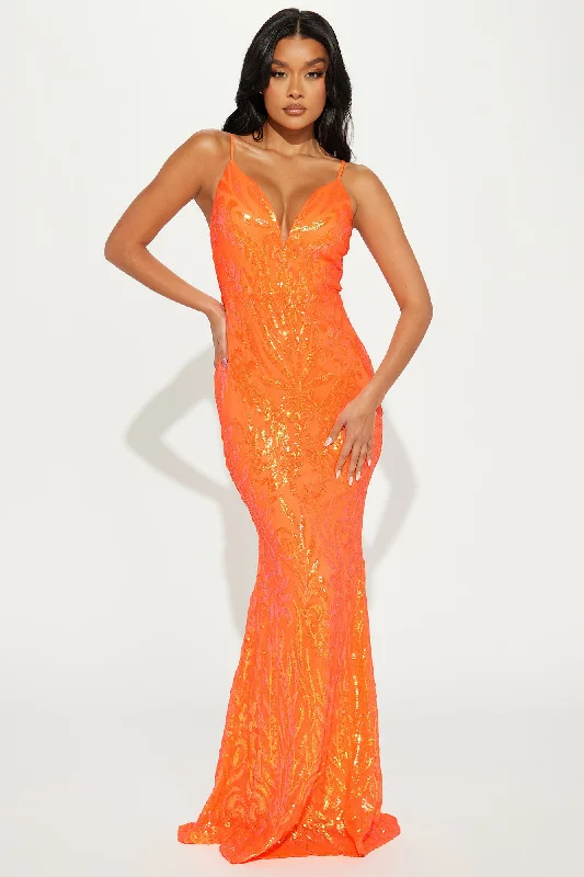 Elsa Sequin Gown - Orange