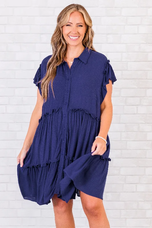 Escape To Comfort Dress, Navy