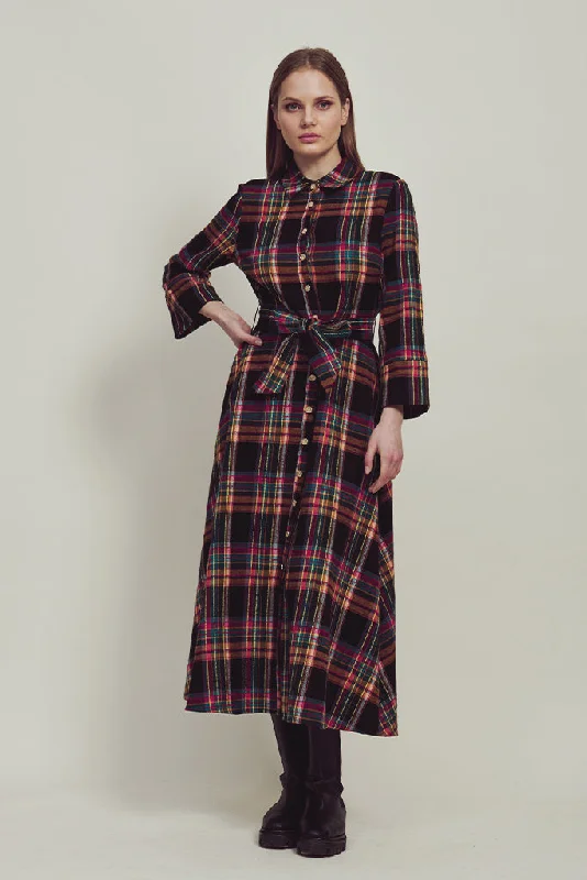 GoaGoa Plaid Long Pinafore Dress