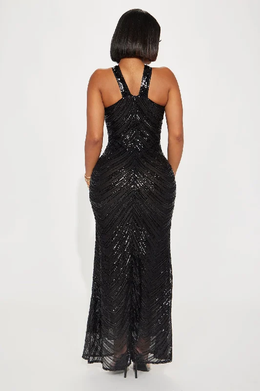 Katherine Sequin Gown - Black