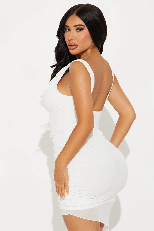 Keep It Sweet Mesh Mini Dress - White