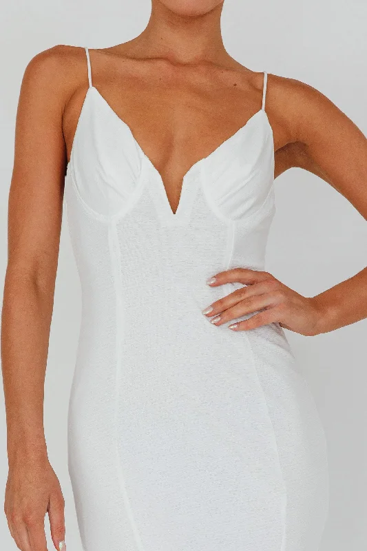 Lake Como Bodycon Maxi Dress White