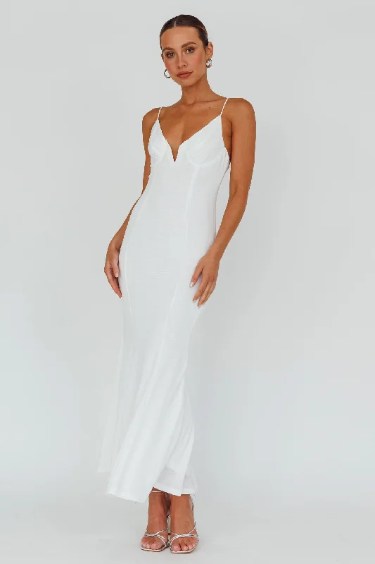 Lake Como Bodycon Maxi Dress White