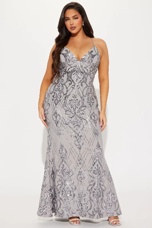 Renee Sequin Gown - Silver