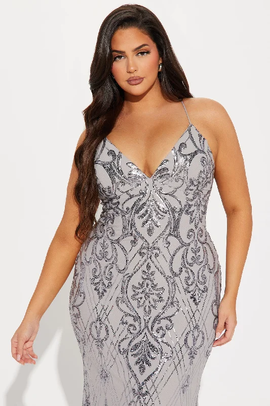 Renee Sequin Gown - Silver