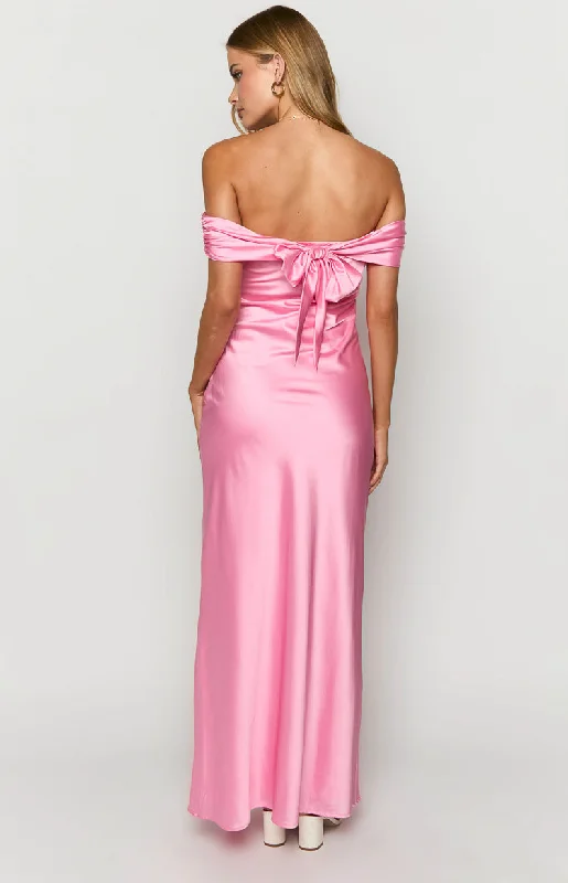 Seraphina Pink Off The Shoulder Maxi Dress