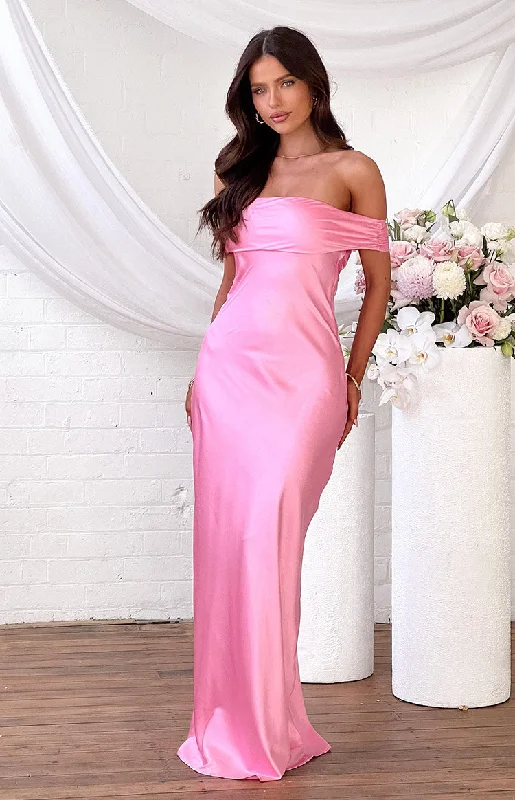 Seraphina Pink Off The Shoulder Maxi Dress