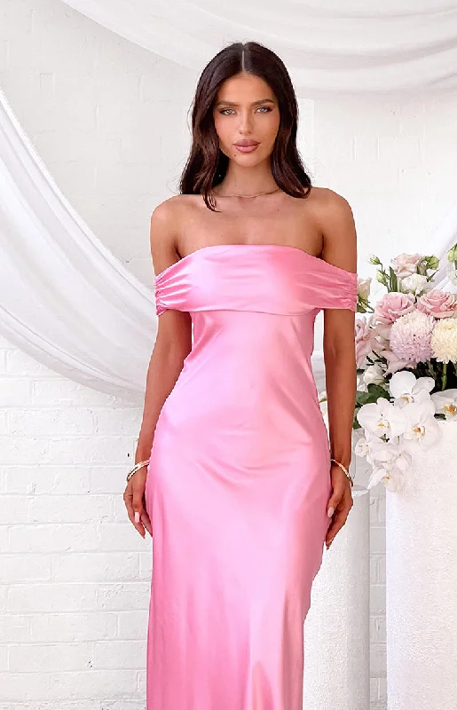 Seraphina Pink Off The Shoulder Maxi Dress