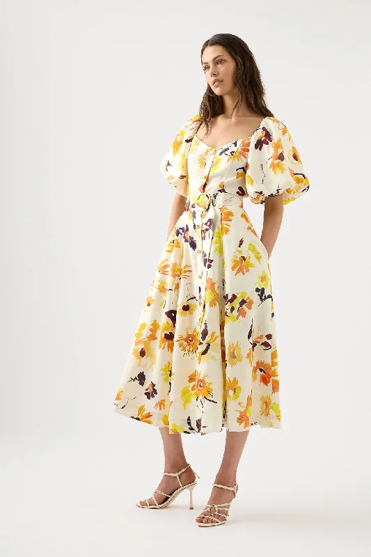 Soleil Belted Midi Dress