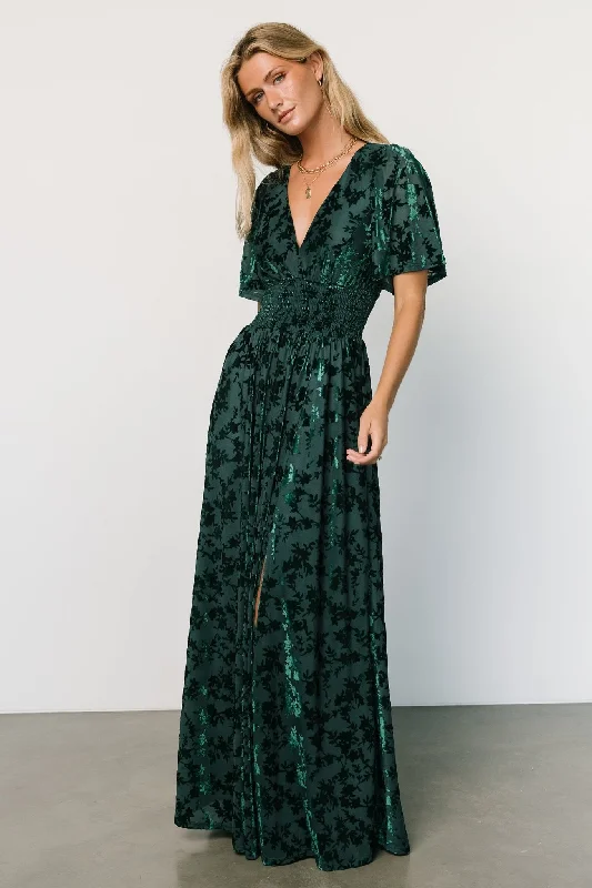 Veronica Velvet Maxi Dress | Green