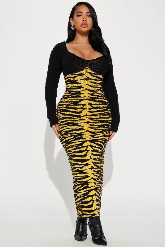 Wild Thang Sweater Maxi Dress - Yellow