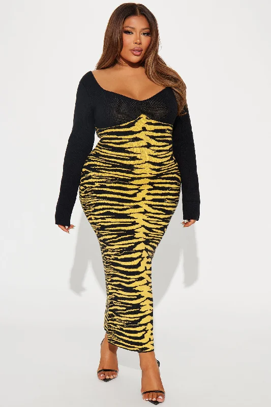 Wild Thang Sweater Maxi Dress - Yellow