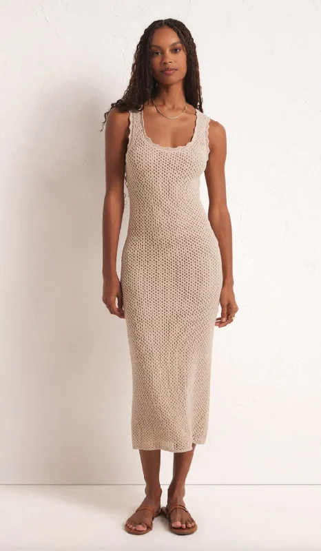 Z Supply Ibiza Solid Crochet Sweater Dress