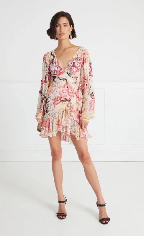 Chessie Print Mini Dress - Rosewater