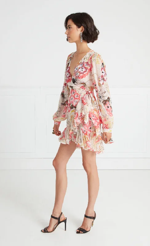 Chessie Print Mini Dress - Rosewater