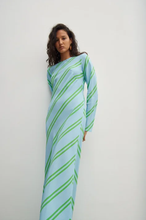 Gary Bigeni - Leong Bias Cut Stripe Dress